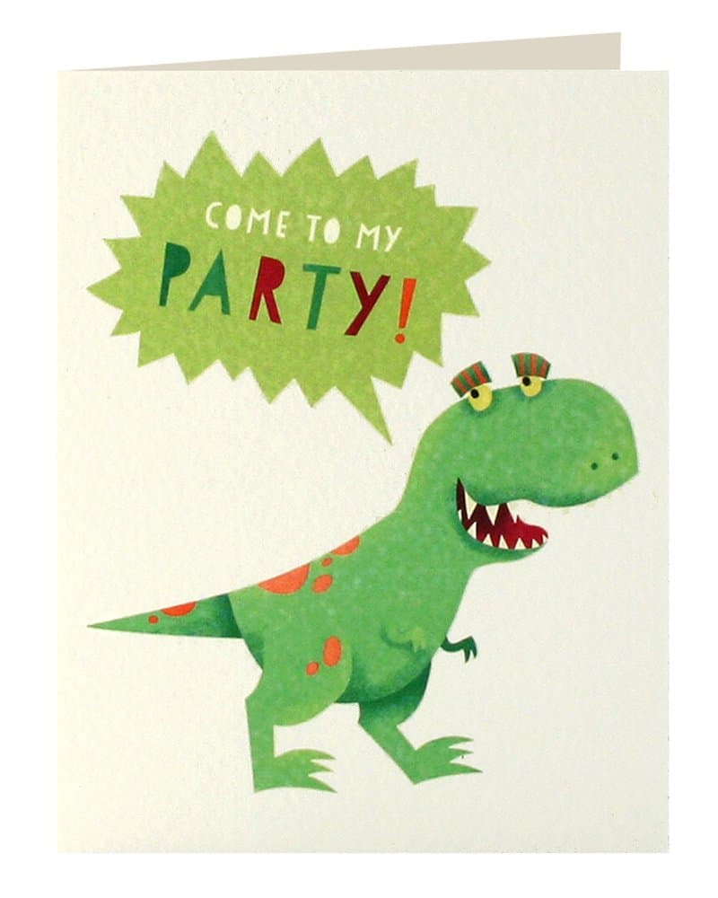 James Ellis MC2600 Mini Stationery "Children's Dinosaur Party" Invitation Card (Pack of 5)