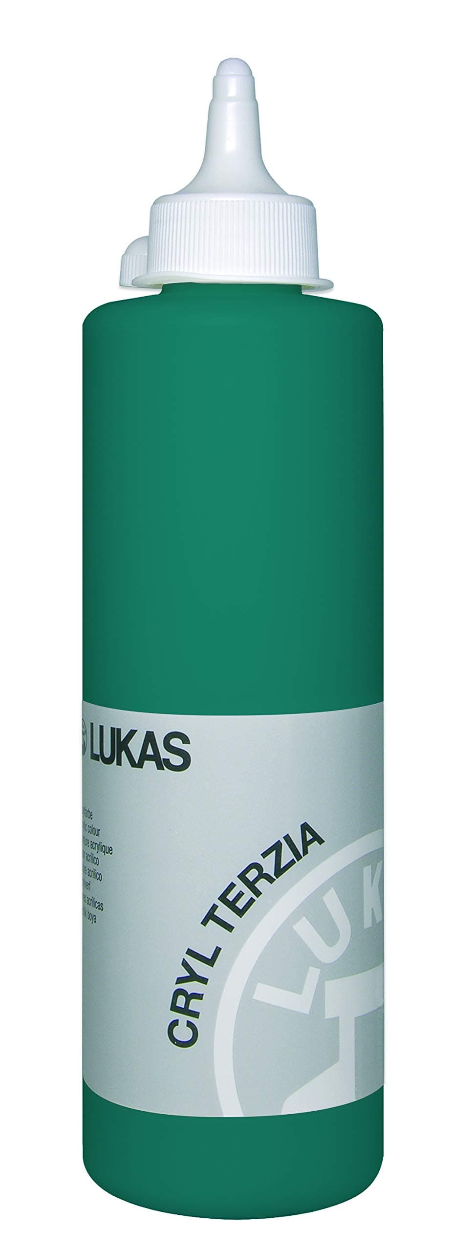 LUKAS Crystal Terzia 500 ml - Acrylic Paint in Study Quality - Colour Chrome Oxide Green Fiery (Imitation)
