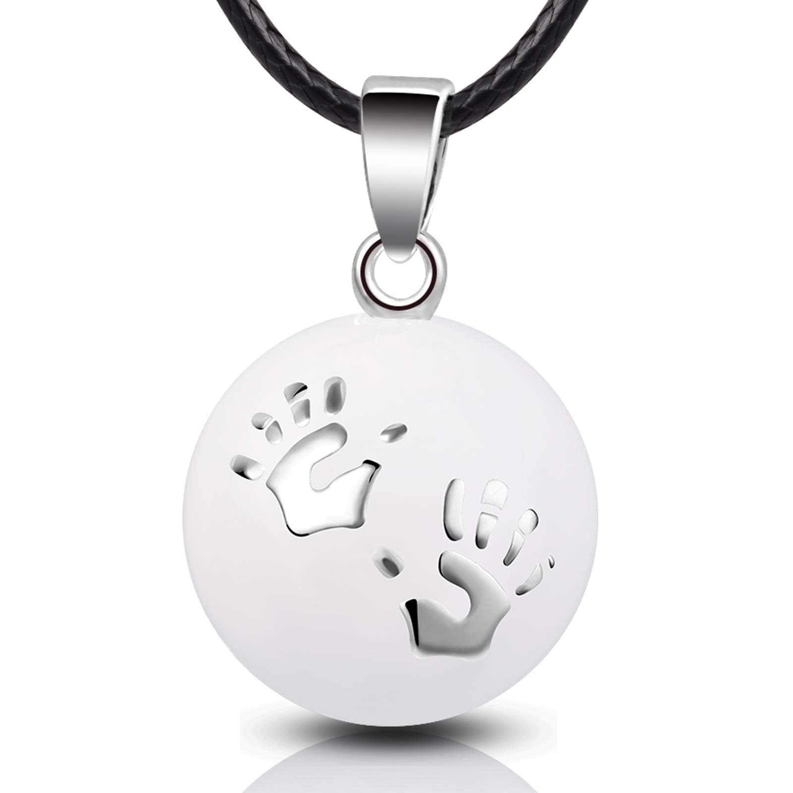 EUDORA Harmony BallPregnancy Necklace Colorful Iris Pendant Music Wishing Chime Ball Bola for Mom Baby Best Jewellery Gift, 30 & 45 inches Chain