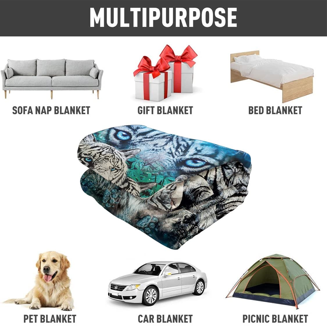 HommomH 60" x 80" Blanket Comfort Warmth Soft Cozy Air conditioning Easy Care Machine Wash 60" x 80"