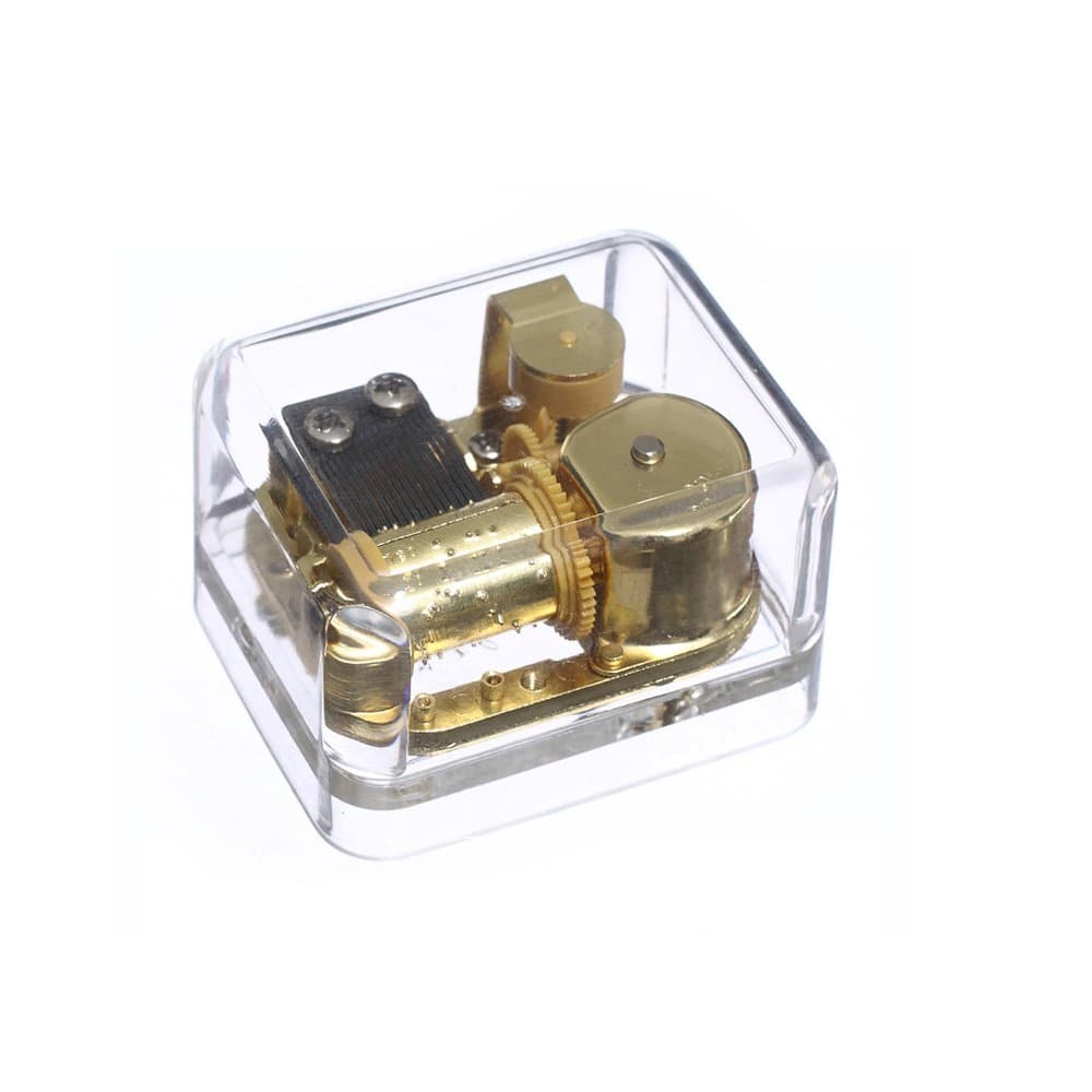 Luxury Plastic Music Box with the Castle in the Sky Tune (Item No. Ft002, Transparent Bottom,gold-plating Movement,set of 1)
