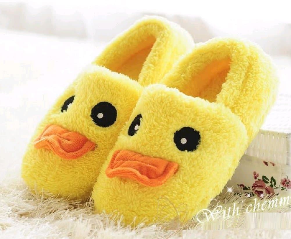 Massa Comfortable Home Shoes Microfiber Slipper (US9-10, Duck Shoes Yellow)