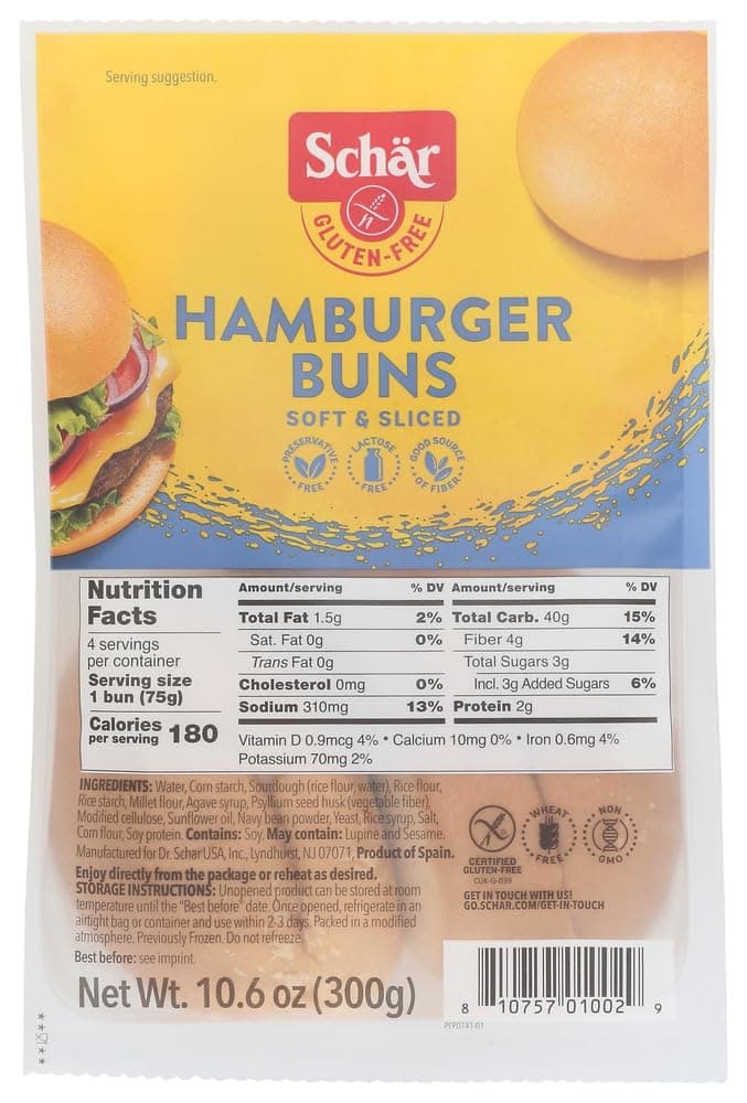 Schar Gluten Free Hamburger Buns, 10.6 oz by Schar
