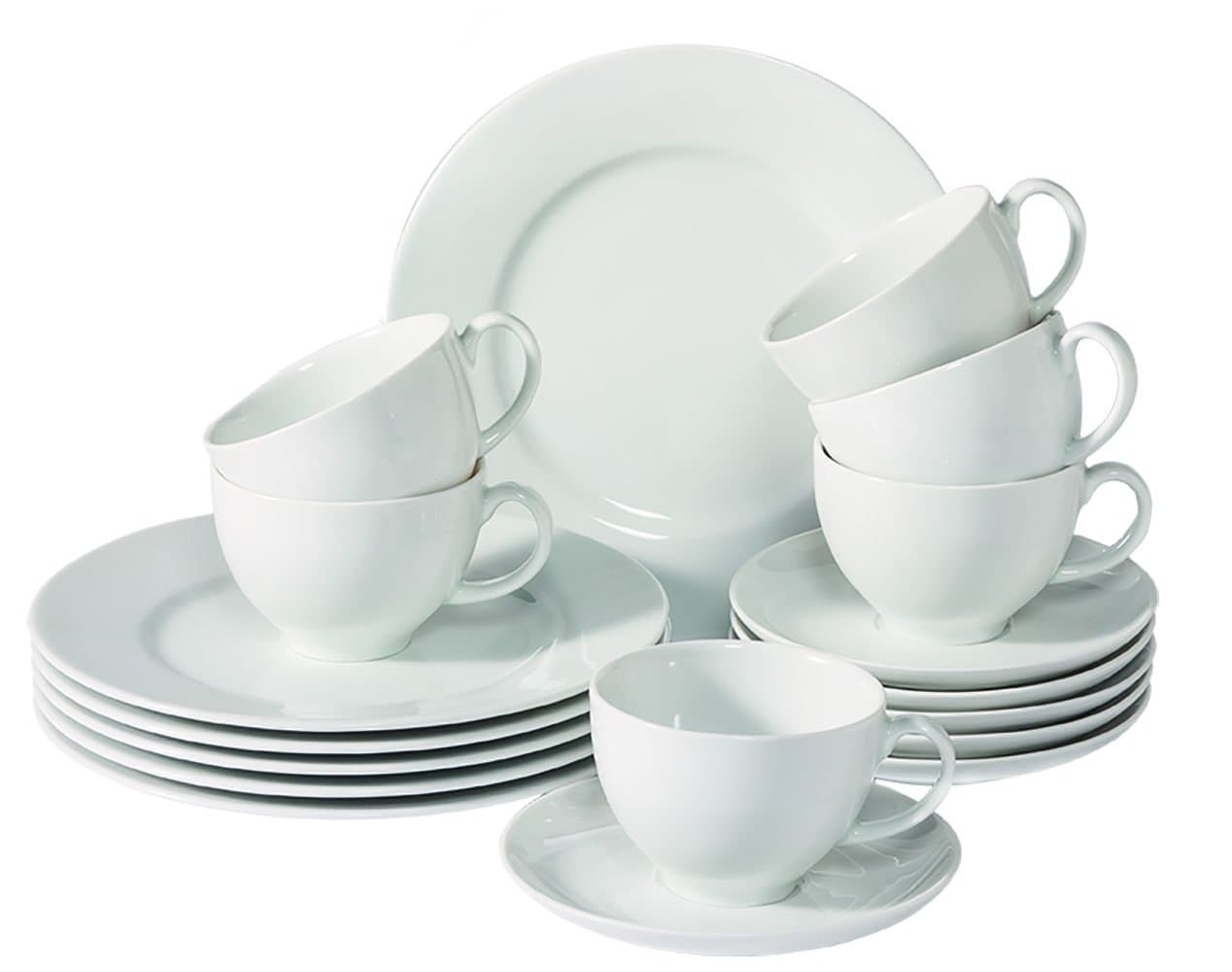 Gallo Design Villeroy & Boch Group Sweet Basic Coffee Crockery Set, Porcelain, White, 18-Piece