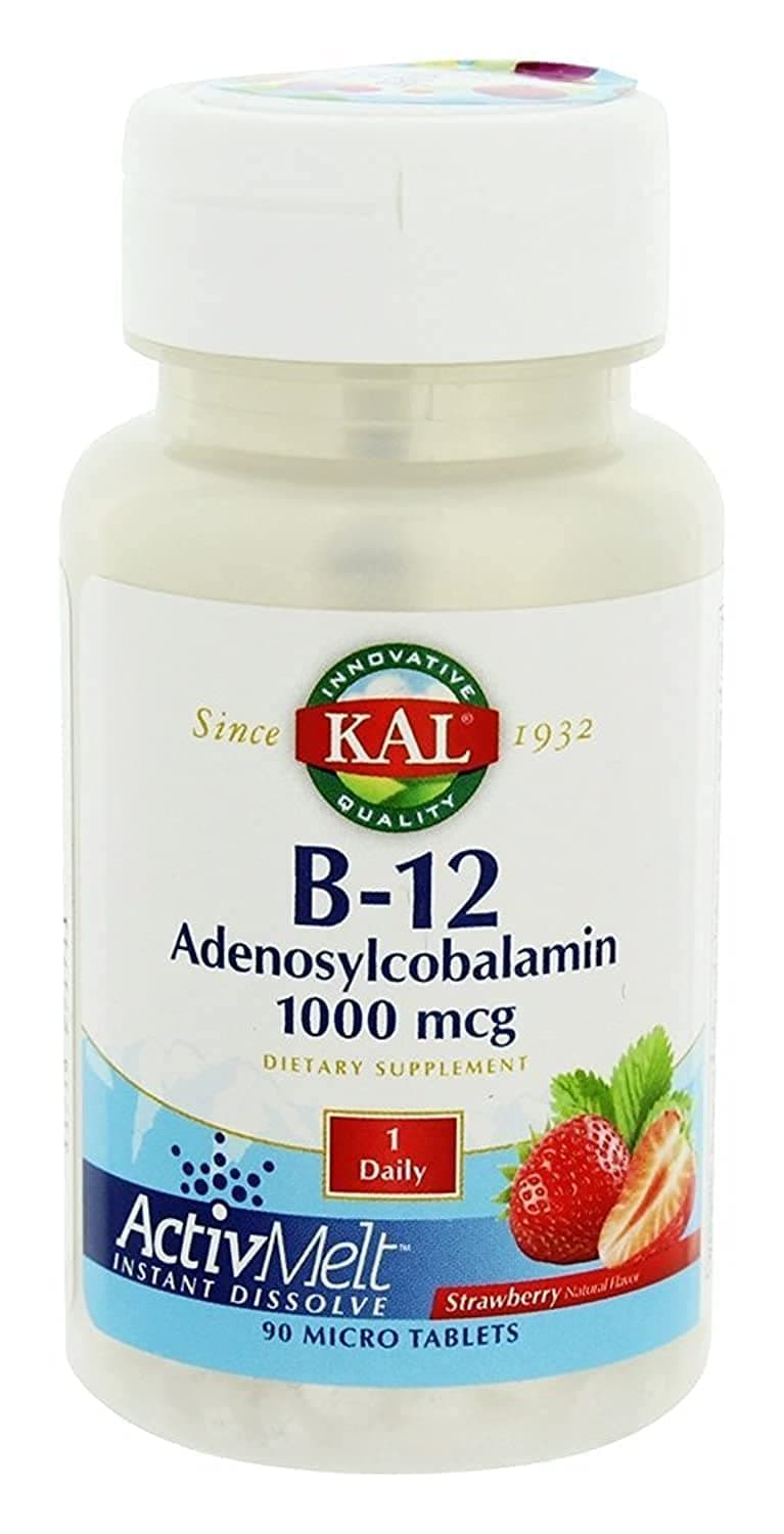 Kal Vitamin B12 Adenosylcobalamin Activmelt Strawberry (1000mcg) - 90 Tablets