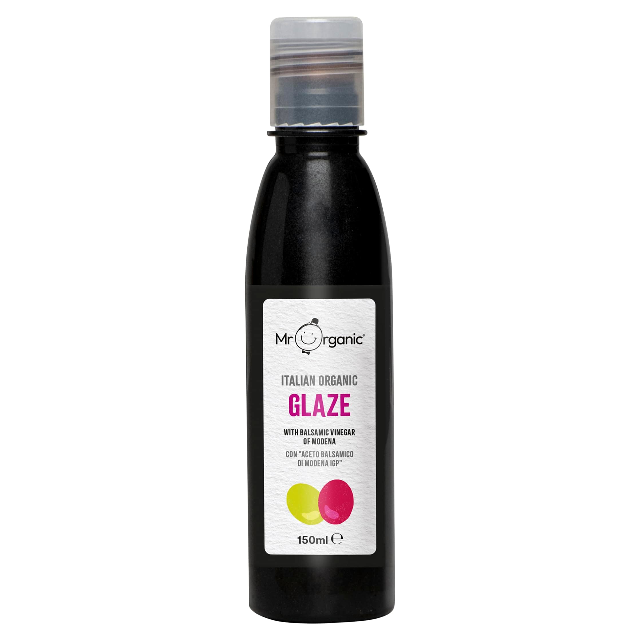 Mr Organic Glaze with Balsamic Vinegar of Modena - Authentic Italian Flavours - Vegan-Friendly - Made with Organic Ingredients - Sweet and Tangy Taste - Ideal for Enhancing Dishes