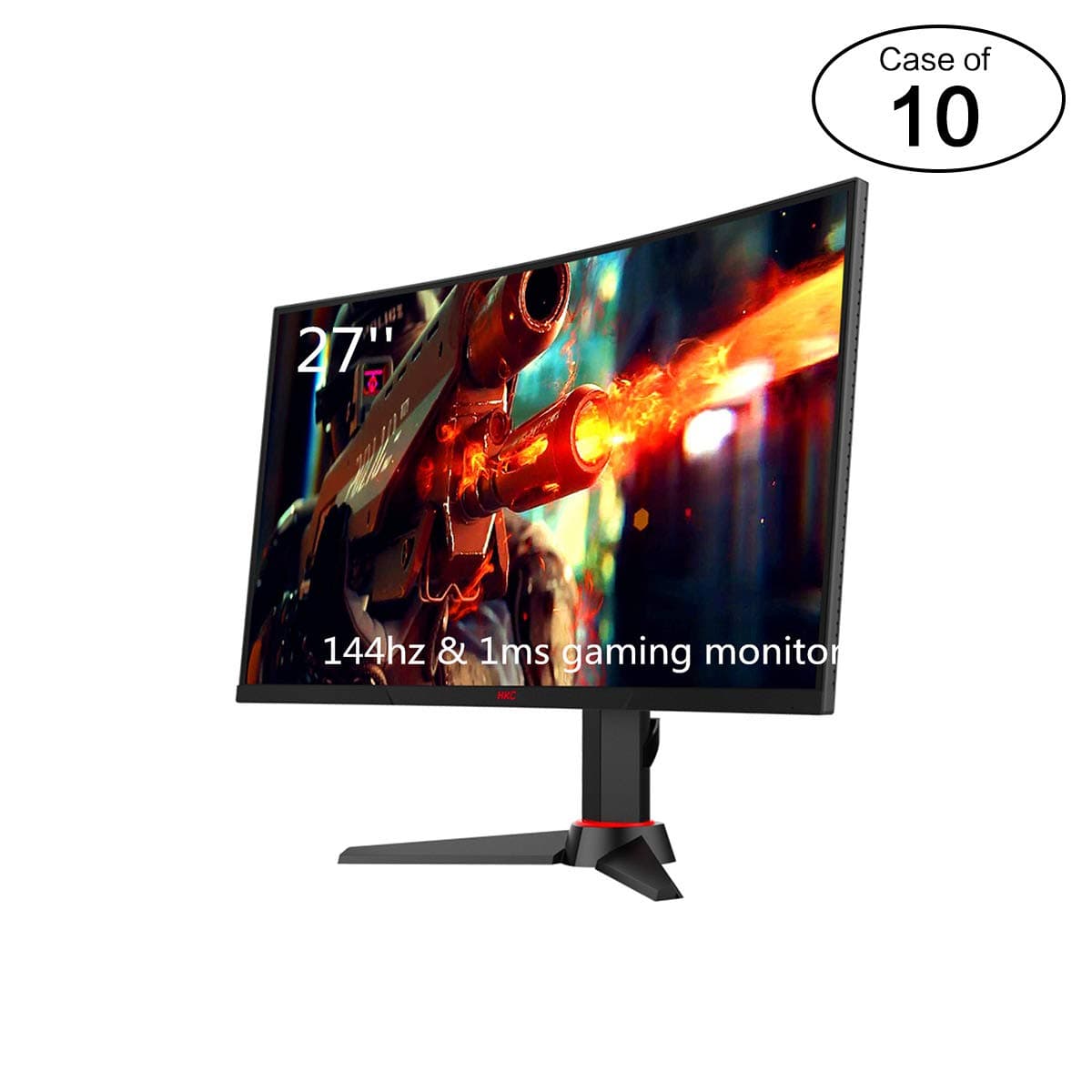 Case of Ten HKC 27'' 2K 2560x1440P 144hz 1ms QHD LED Curved Gaming Monitor AMD Sync HDMI DP Inputs 1800R VA Panel