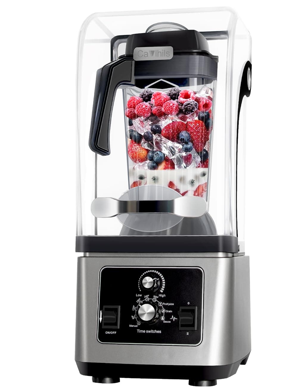 Commercial Blender for Kitchen, 2200W Professional-Grade Power Blender with Soundproof Cover, Electric Variable Speed Processor for Shakes and Smoothies, 88 oz Container & 48000 RPM
