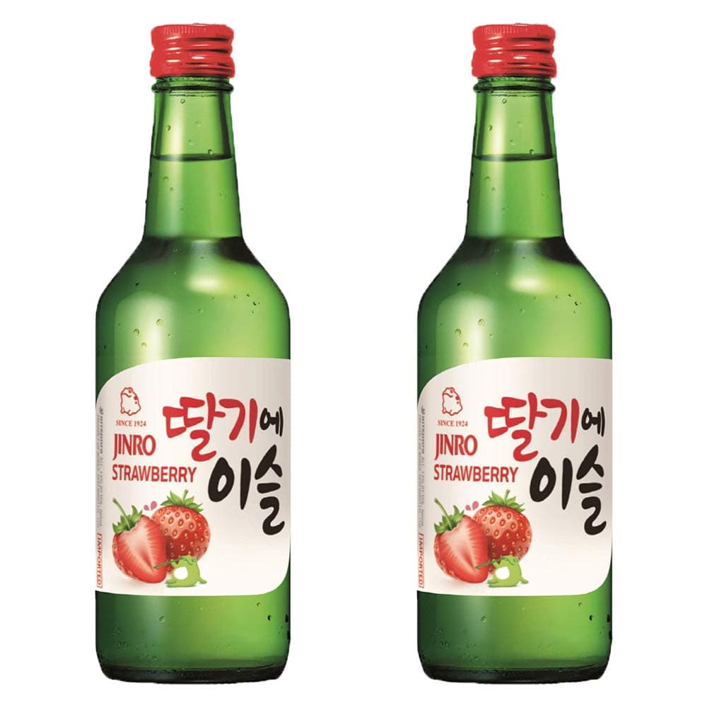 Jinro Strawberry Flavour Soju 350ml 13% Alc./Vol(Pack of 2)