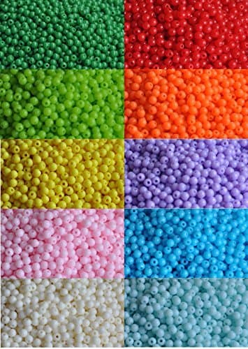 2000 pieces of bulk plastic rainbow opaque mixed color pony beads handmade jewelry beads