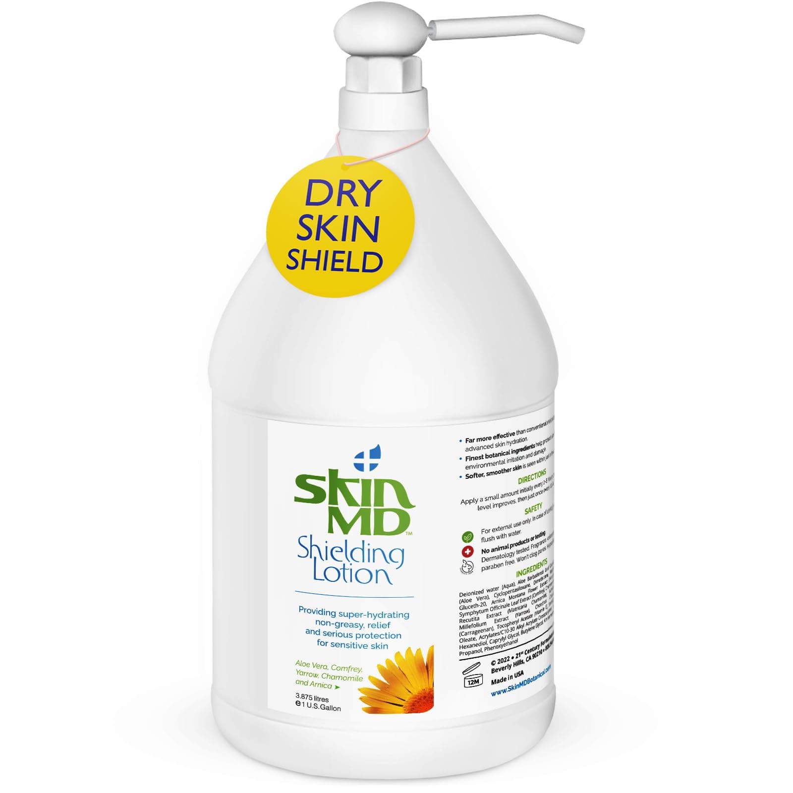 Skin MD Shielding Lotion - Hydrating Body Lotion for Sensitive Skin | Non-Greasy, Fast-Absorbing Moisturizer with Plant-Based Ingredients | Lotion for Dry Skin, Eczema & Psoriasis Relief (1 Gallon)