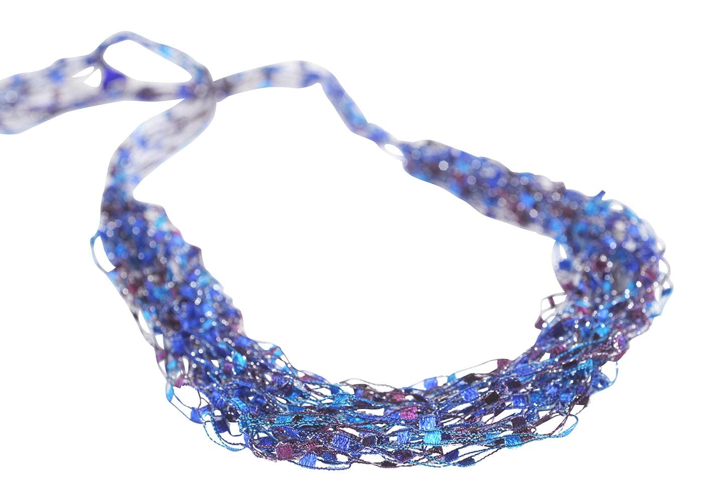 Wearable Art Adjustable Soft LIGHTWEIGHT Crochet Yarn Necklace Scarf- Galaxy