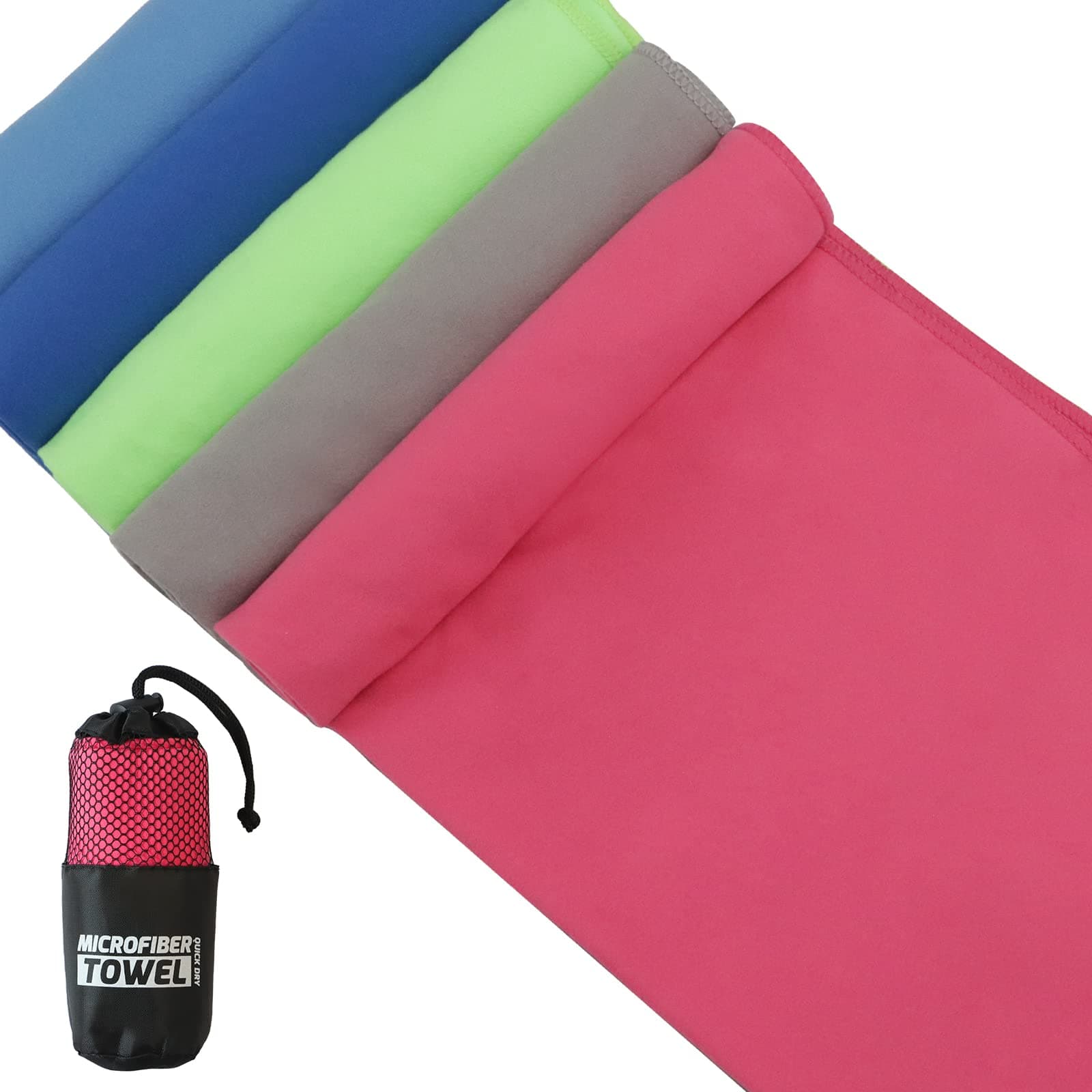 Microfiber Quick Drying Absorbent Towel,40 * 80CM Soft Lightweight Gym Towels,Sweat Towel,Gym Towels for Swimming Hiking Beach Travel Yoga Sports Backpack-Pink