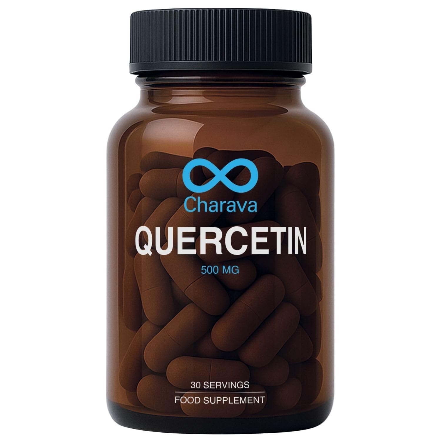 Charava Quercetin 500 mg – 60 Vegan Capsules (30 Servings) – High Strength Plant Flavonoid Supplement – Antioxidant & Immune Support – UK Made & Third-Party Tested