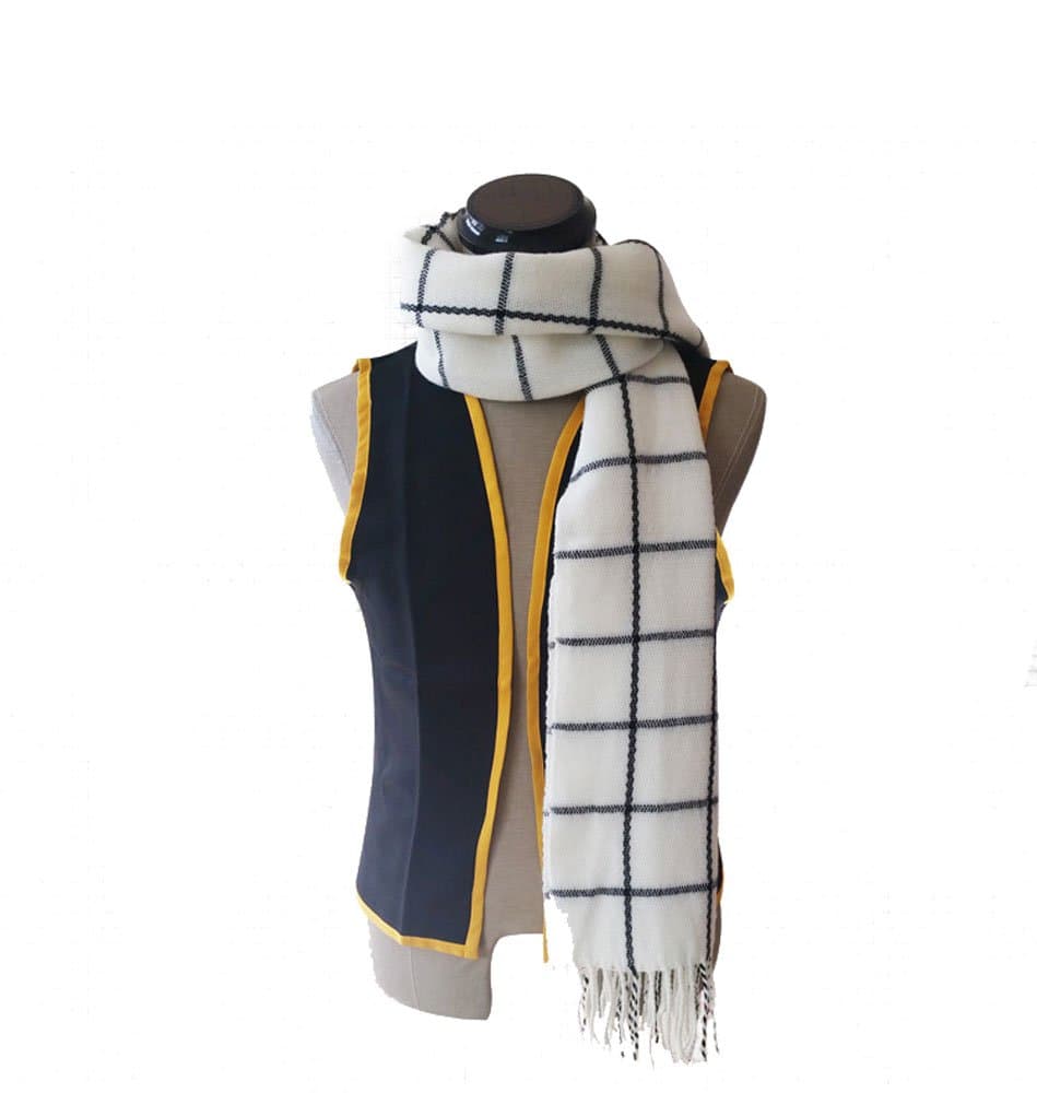 Cosplayhome Fairy Tail Naz Scarves White Plaid Scarf Cosplay