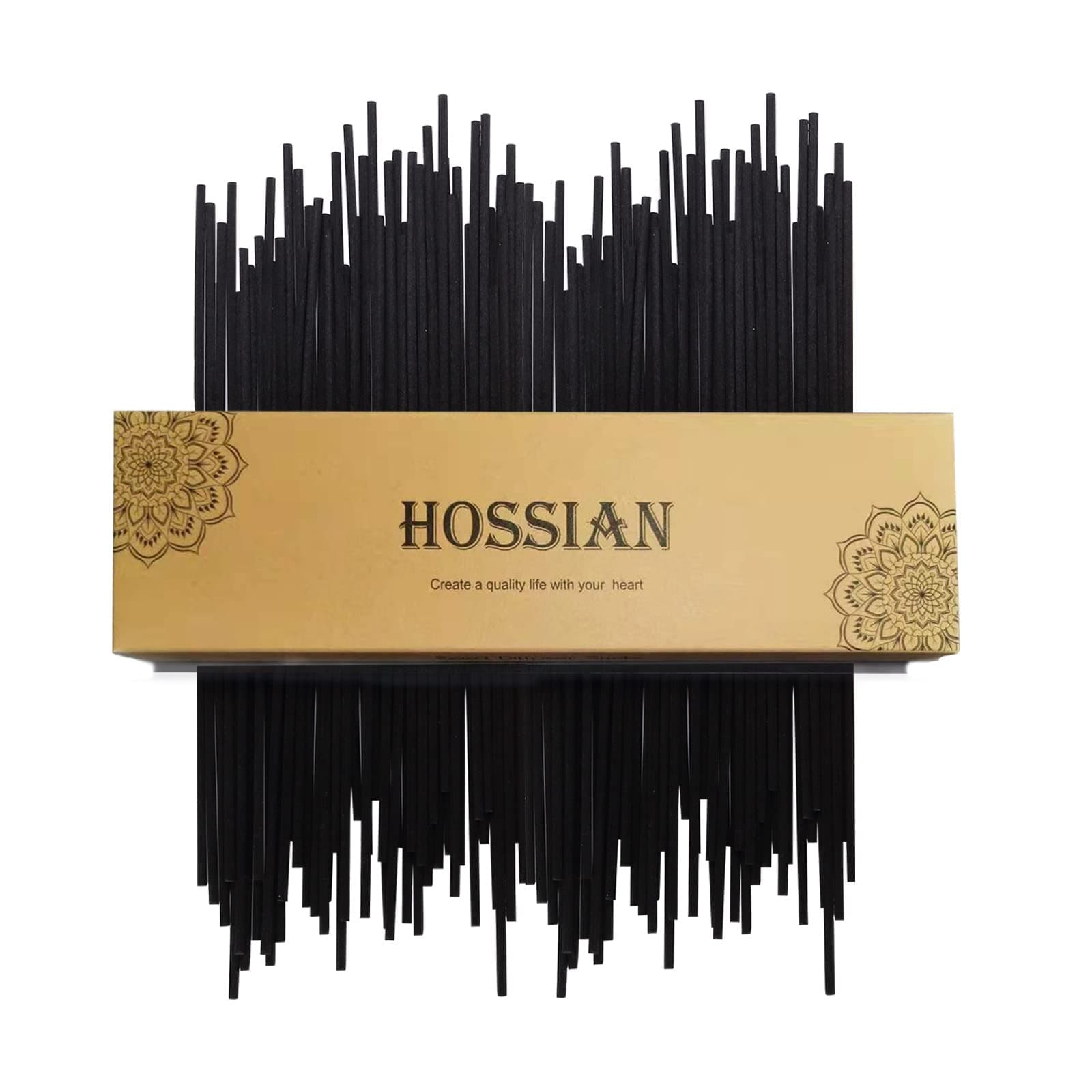 HOSSIAN 50pcs Diffuser Sticks - Fragrance Refill Black Fibre Reed Thick Diffuser Sticks for Diffuser Oils (7.5/19cm)