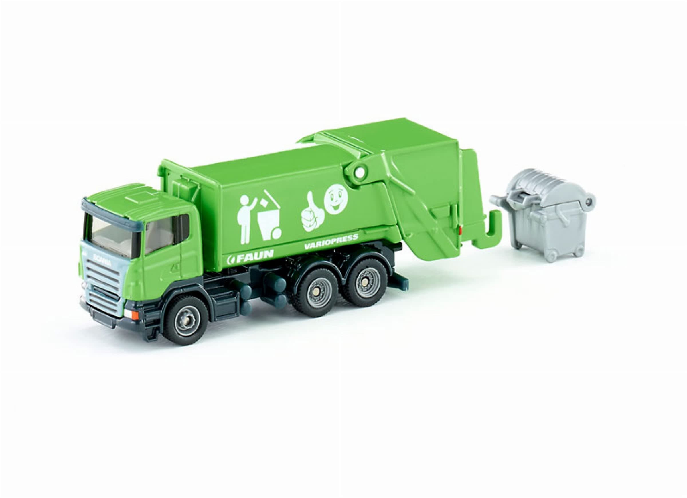 1890, Bin Lorry, 1:87, Metal,Plastic, Green, Tiltable collecting area, Large accessory waste bin