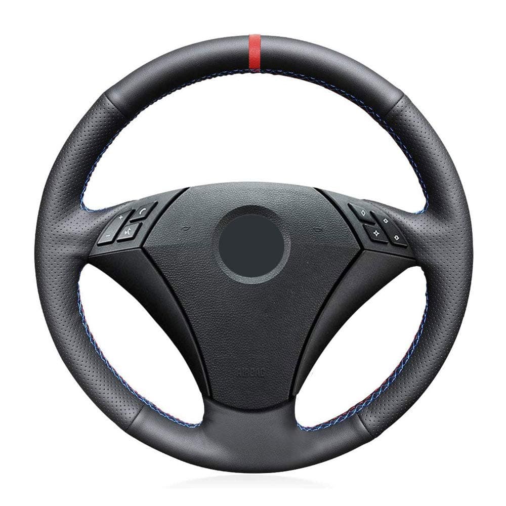 Eiseng DIY Stitching Steering Wheel Cover for BMW 5 Series E60 E61 2004 2005 2006 2007 2008 2009 2010 Interior Accessories Microfiber Leather