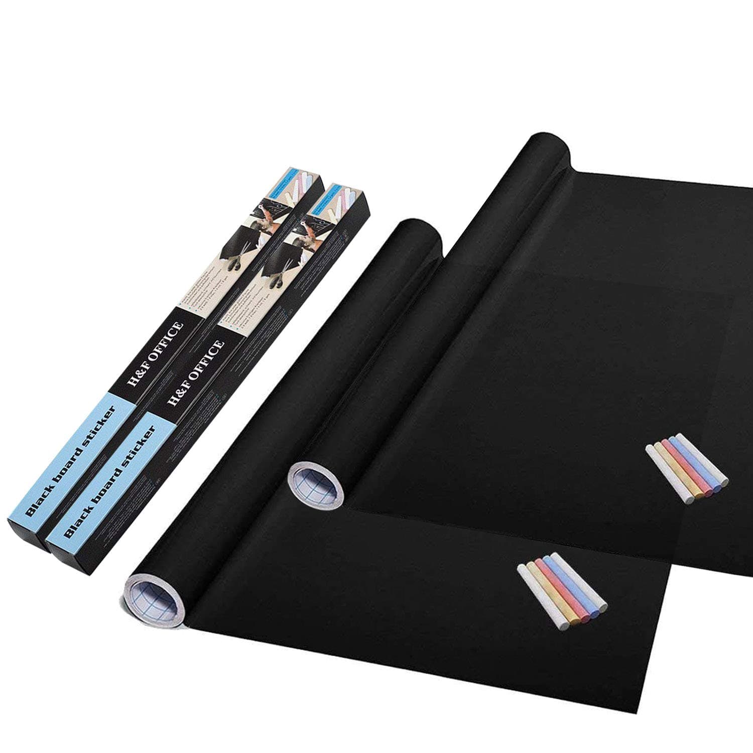 Lependor Thickened Waterproof Chalkboard Printed Wall Paper Dry Erase Self-Adhesive Blackboard Sticker - Blackboard Decal Vinyl Wall Sticker Board Wallpaper (78.7” × 17.7”) (Two Rolls)