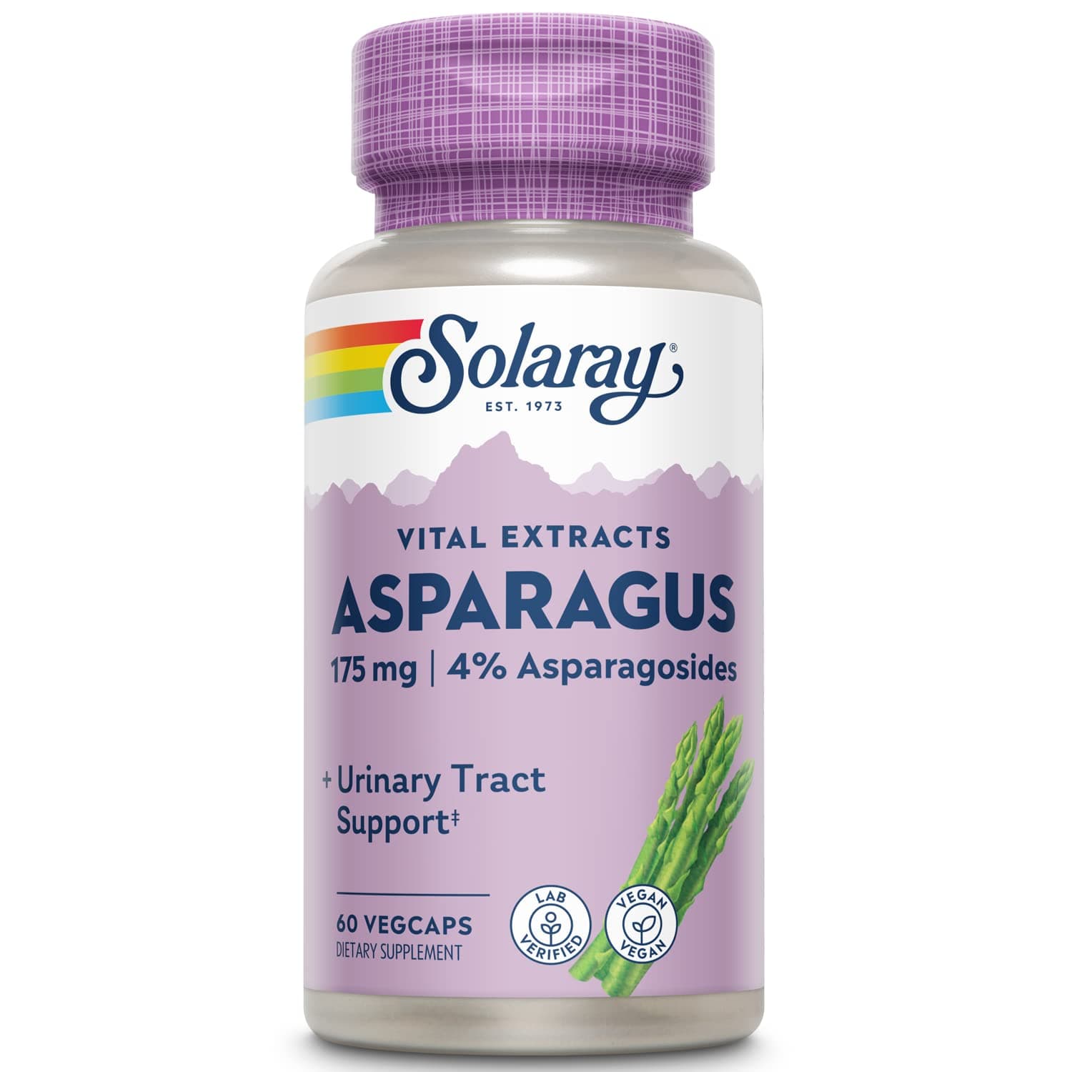 Asparagus 175 mg Supplement with Whole Root - Asparagus Extract Capsules for Men & Women, Urinary Tract & Digestive Health Support, Vegan Formula - 60 Veg Caps