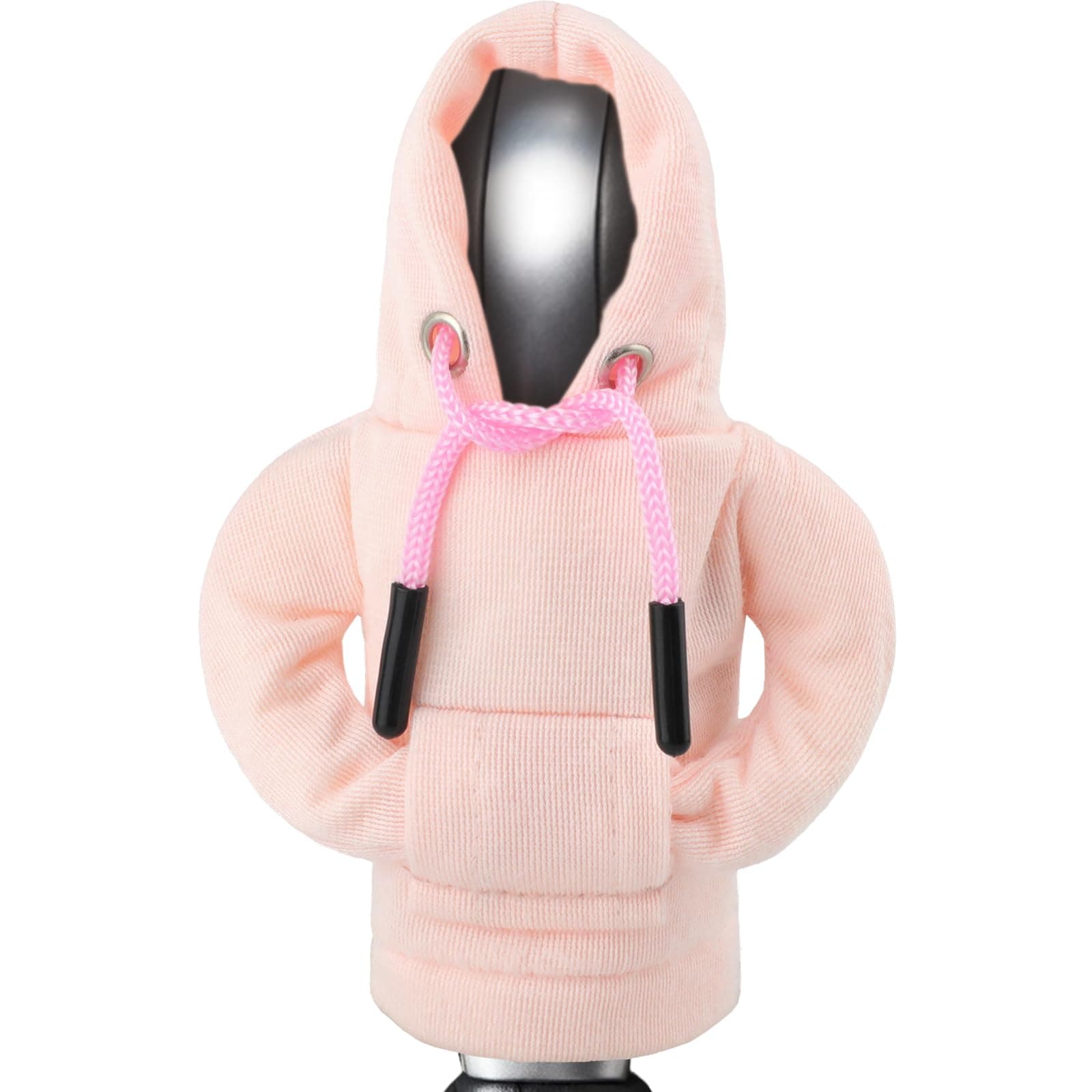 ZHSMS Gear Shift Hoodie, Upgraded Universal Hoodie Car Gear Shift Cover, Funny Shifter Hoodie, 5.9 Inch Car Shifter Stick Protector Decoration(Pink)