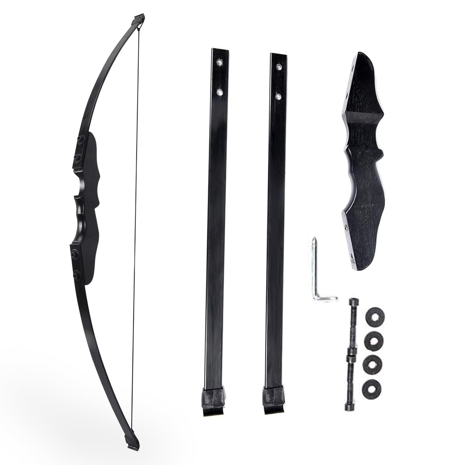 54'' 40 lbs Archery Bow, Straight Draw, Black, Right Hand