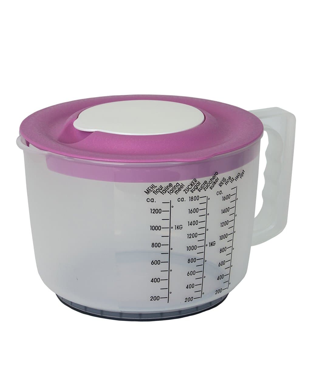 Gravidus Measuring Jug with Practical Splash Guard Lid 2 Litres pink