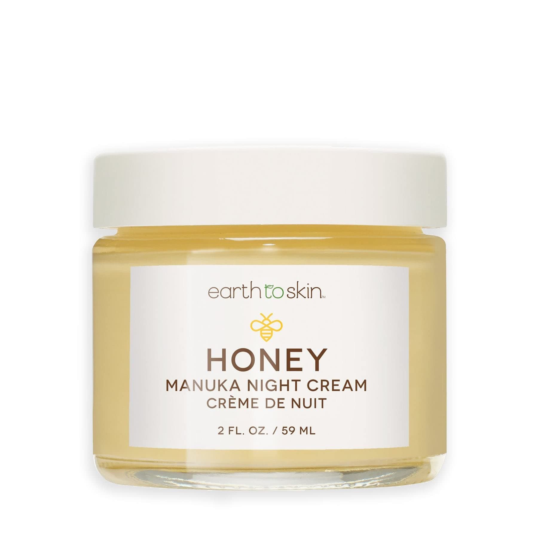 Earth To Skin Manuka Honey Night Cream - Face Moisturizer for Dry and Sensitive Skin with Shea Butter Macadamia Oil and Glycerin - Calming Overnight Hydration - Nourishing Care 2.0 fl oz