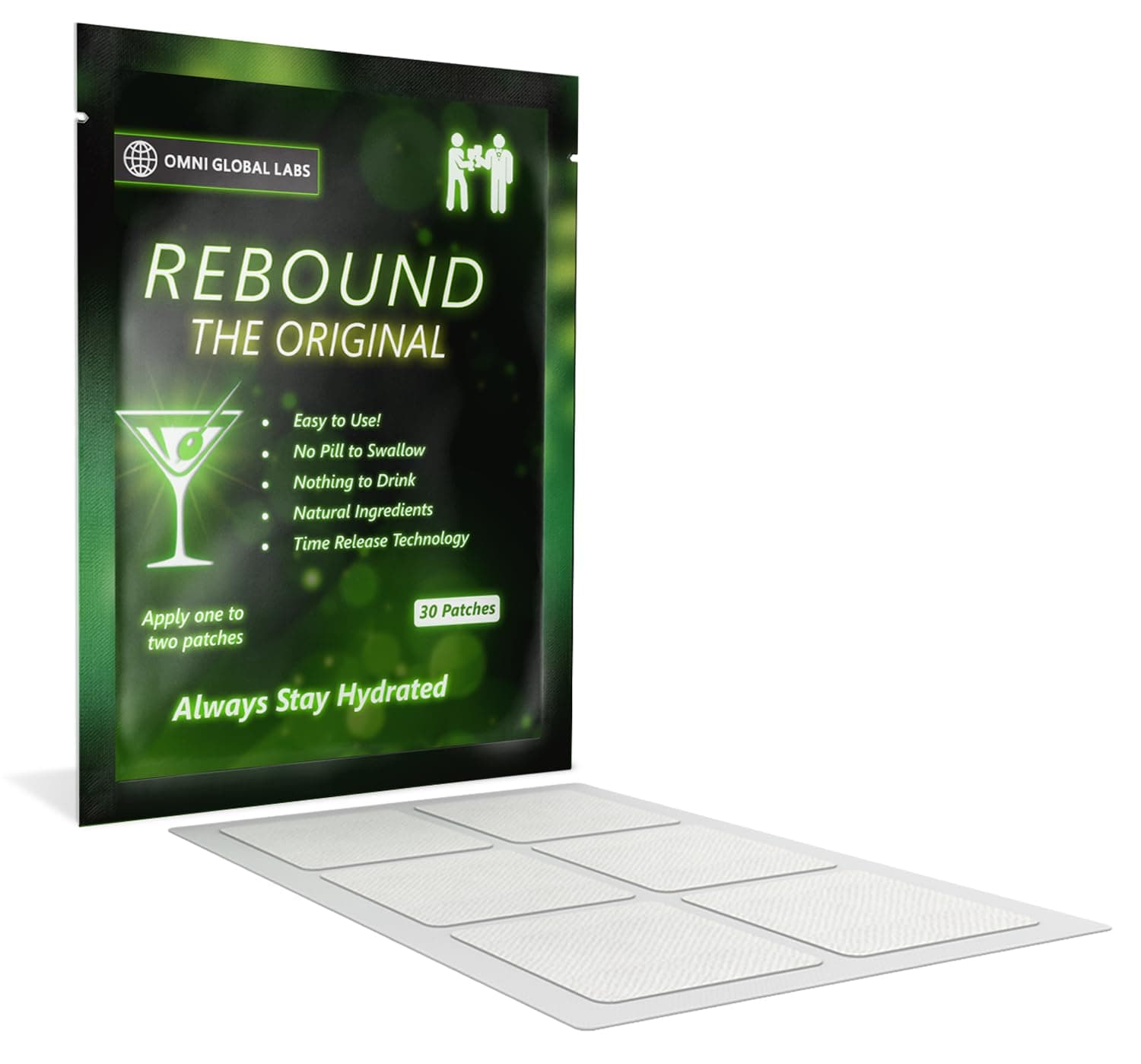 REBOUND Classic Party Patch - Extended Steady Release - 30 Patches - Natural Blend for a Balanced Nightlife!