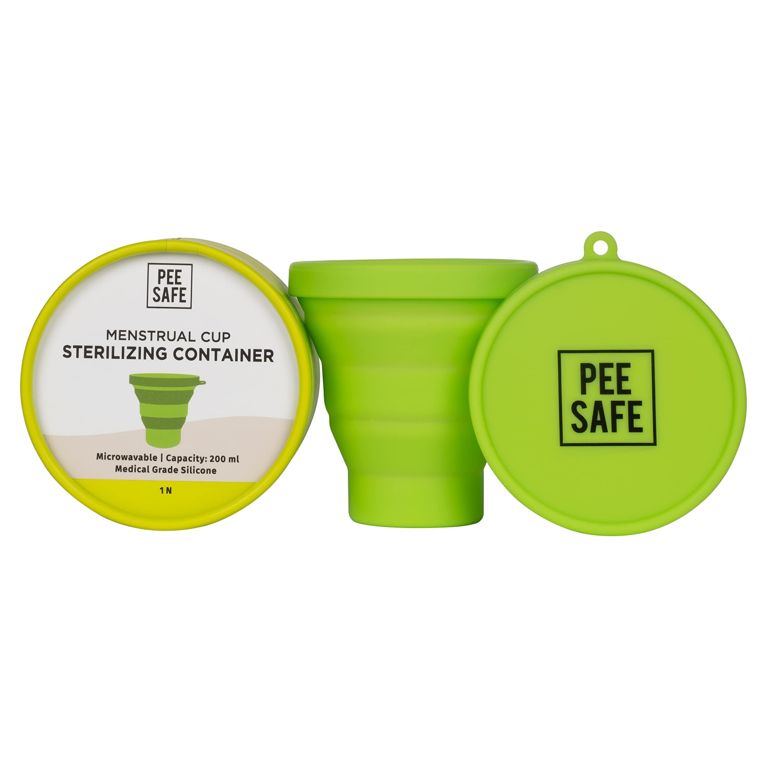 Menstrual Cup Sterilizing Container (1N) | Made with Medical Grade Silicone | Foldable, Compact & User Friendly | Microwaveable | Menstrual Cup Steriliser