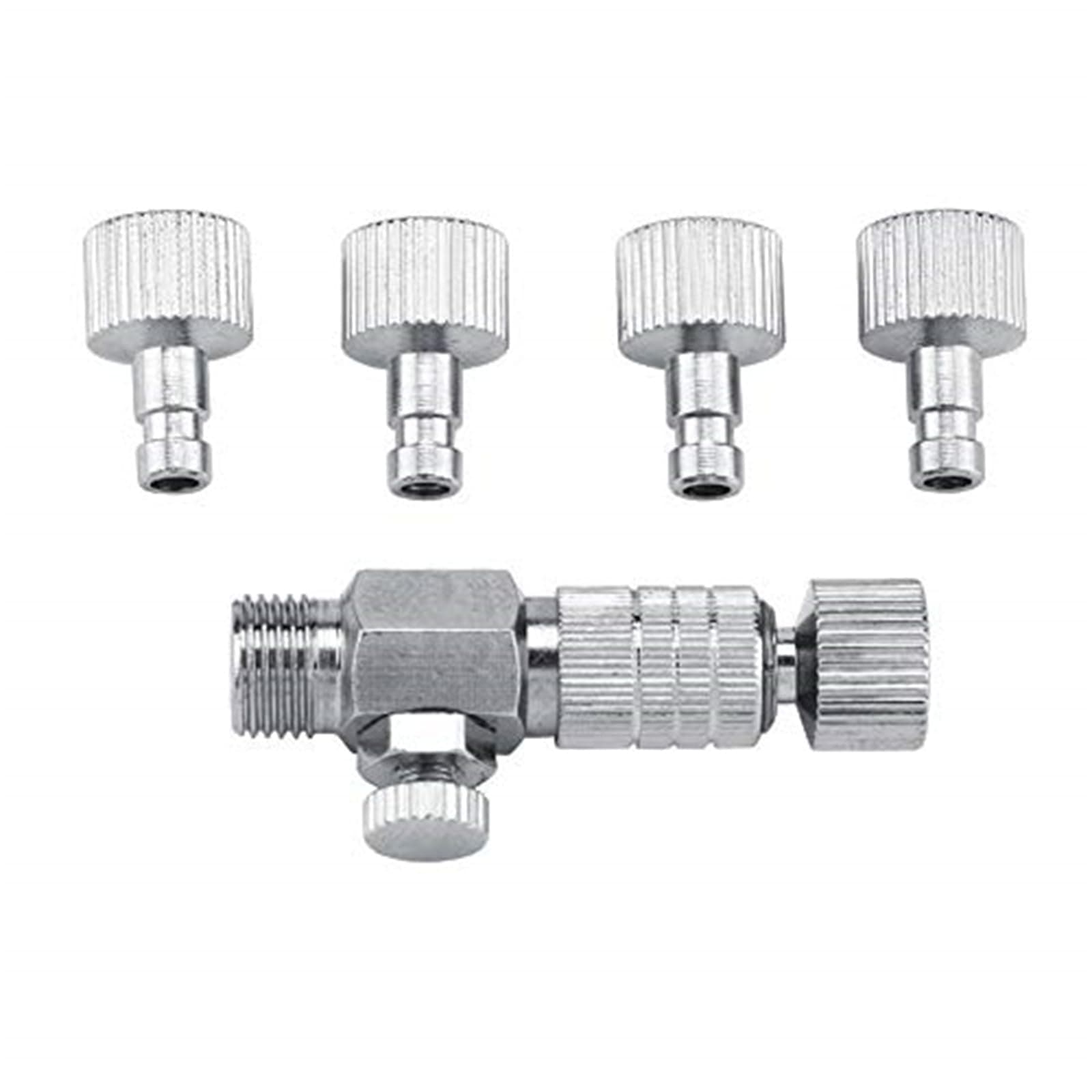 Tbest Harder Steenbeck Airbrush Quick Connect,Airbrush Quick Release Disconnect Adapter 1/8 in Male and Female Connections Adapter with Adjustable Control Valve Airbrush Accessories