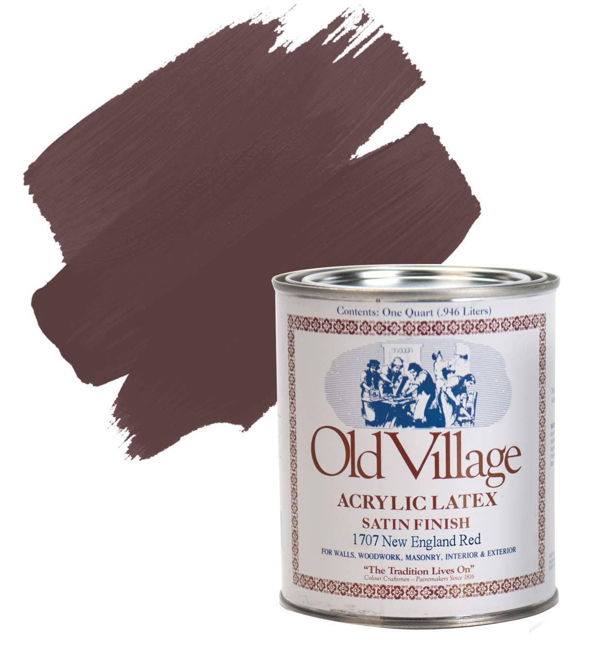 Old Village 1707 Qt Acrylic Water Base Paint 1 Qt - New England Red