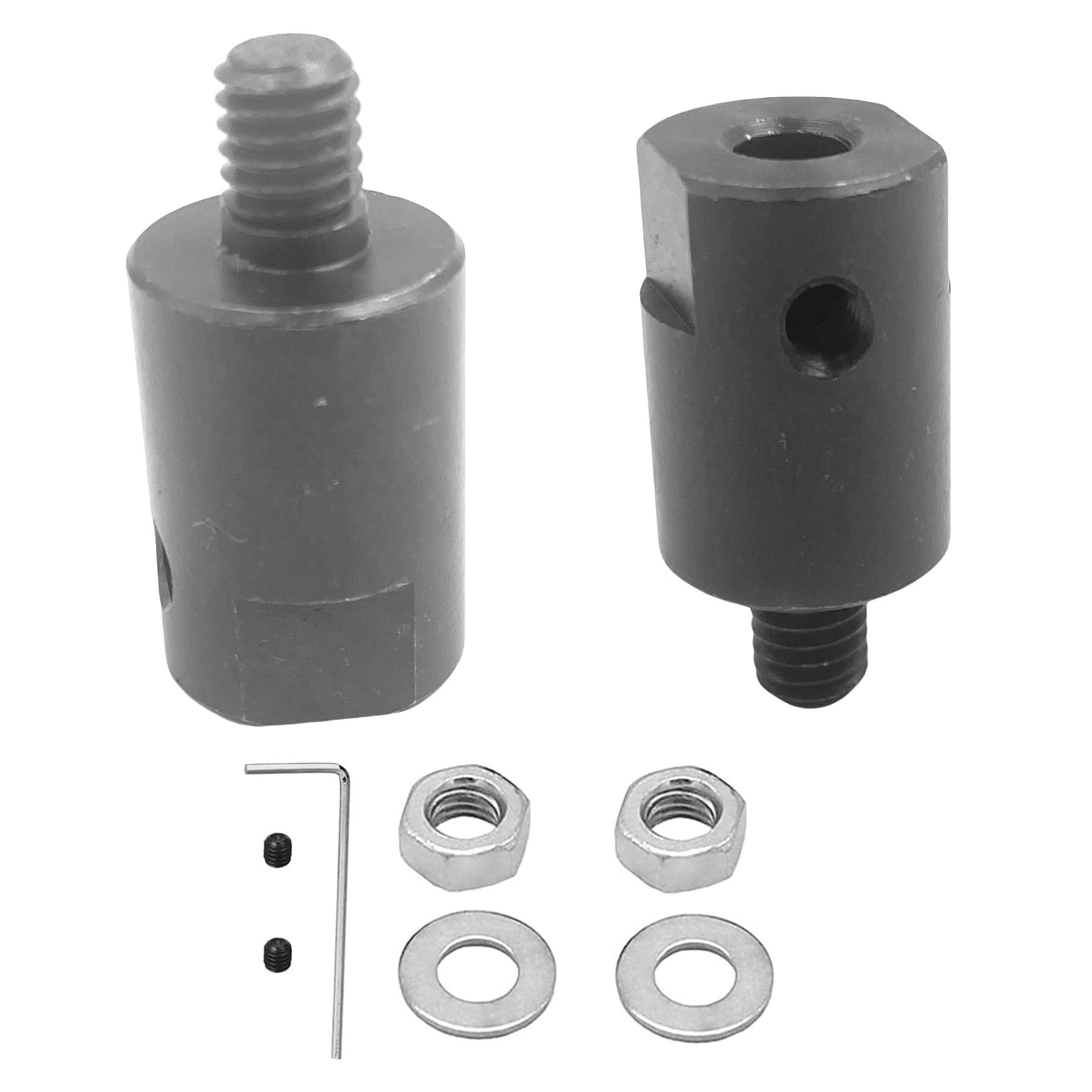 daier 2 Set Motor Shaft Coupling,M6 5mm Axle Motor Shaft Coupler Sleeve Saw Blade Coupling Saw Chuck Adapter