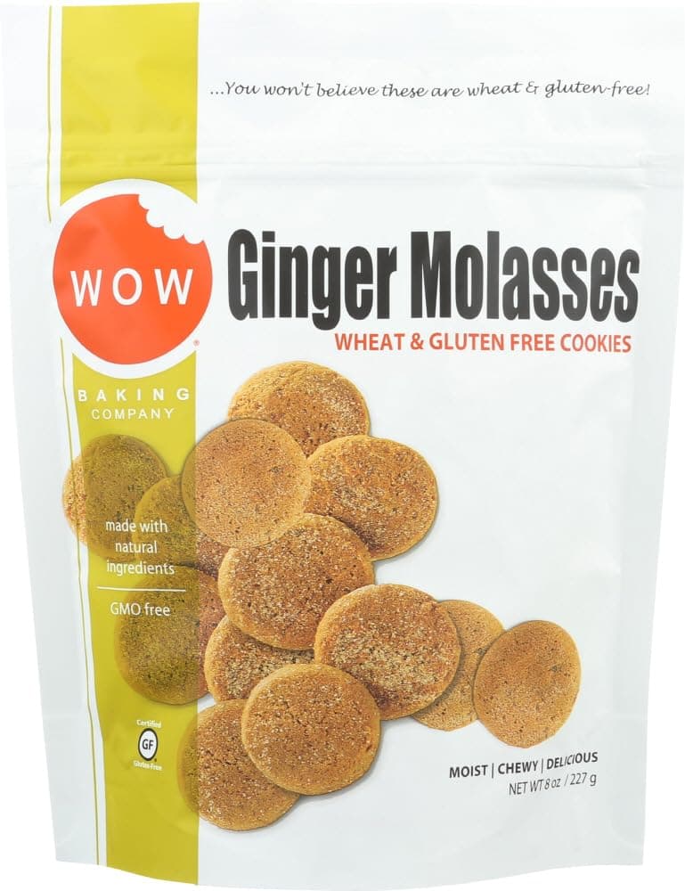 Wow Baking Company Ginger Molasses Cookies, 8-ounce Bags -- 12 per Case