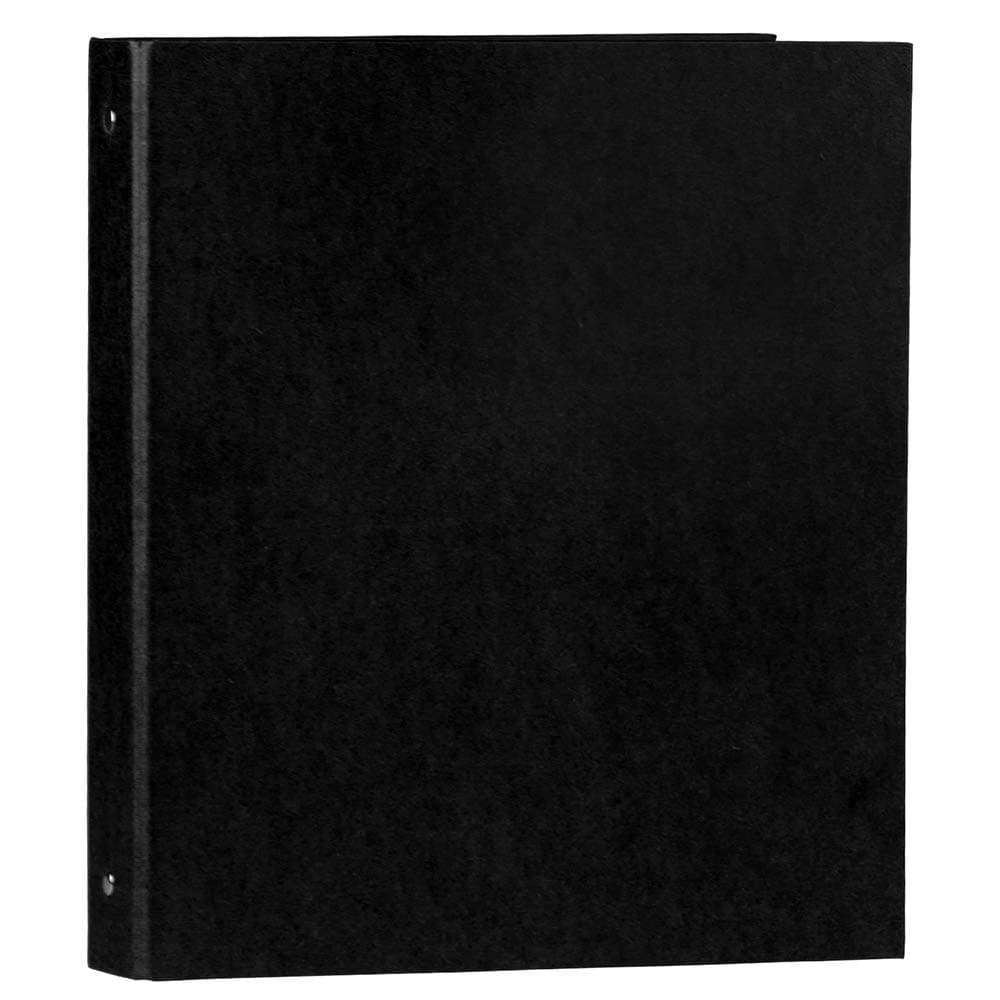 JAM PAPER Kraft 1 inch Binder - Black Recycled Kraft 3 Ring Binder - Sold Individually