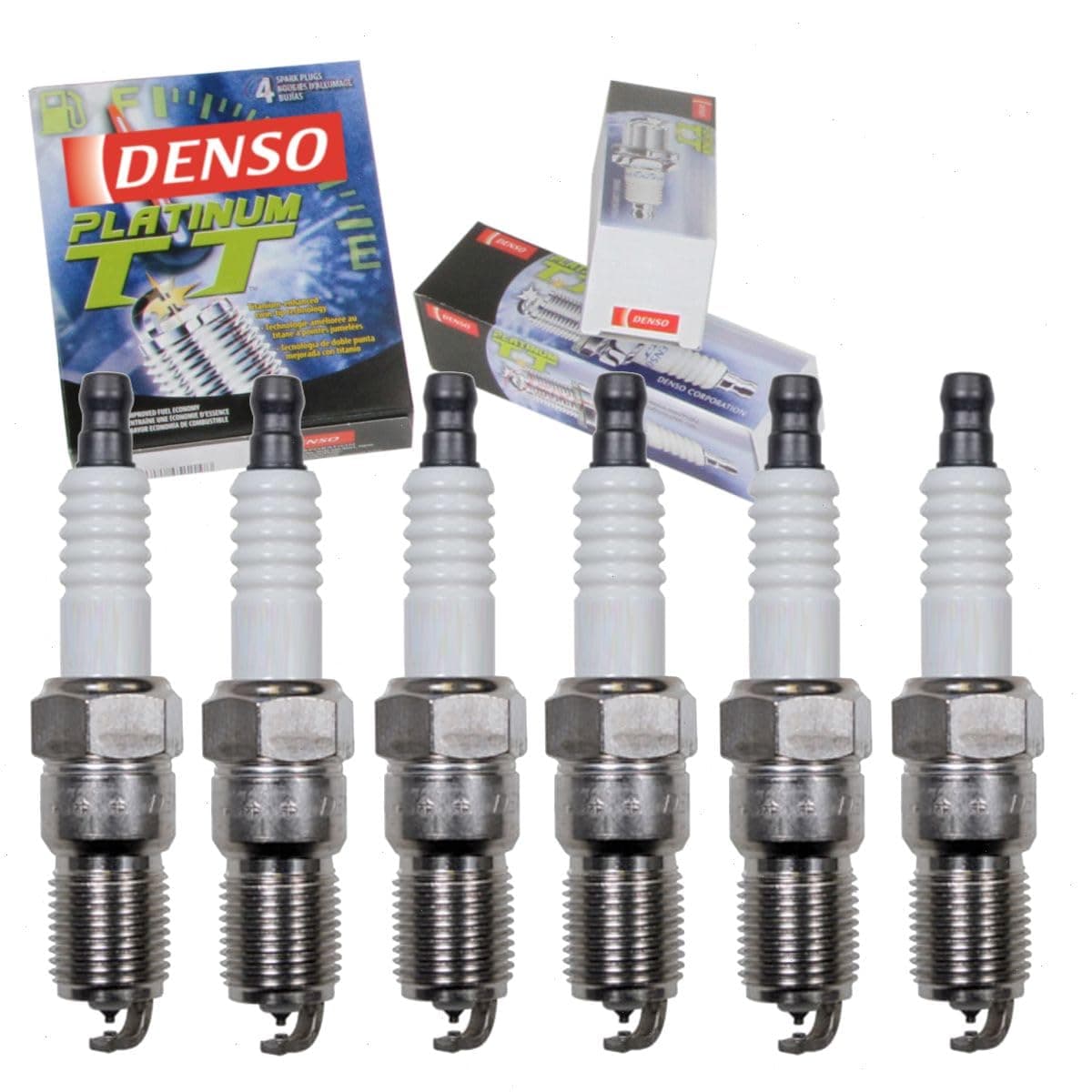 6 pc DENSO Platinum TT Spark Plugs compatible with Ford Mustang 4.0L V6 2005-2010
