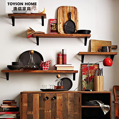 LDP-Built-in shelf wooden wall mount bracket property panel wooden spacers on a wall board TV WOOD FRAME solid wood, black iron stand a pair of