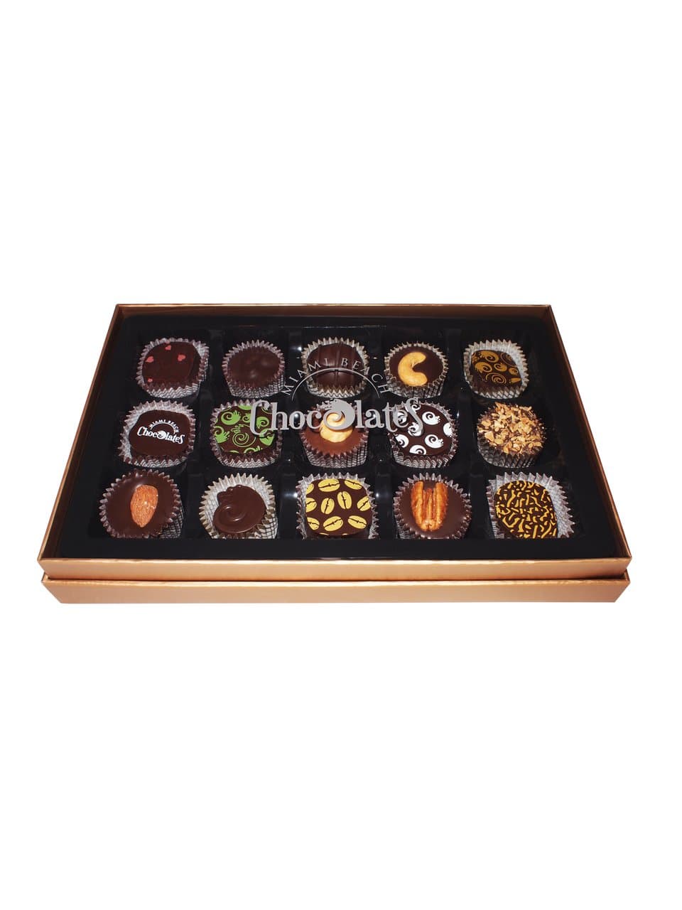 Hand-Crafted Gourmet Chocolate Truffles, Artisan Made To Order, Milk Chocolate, Kosher Cholov Yisroel, Includes Gift Box Miami Beach Chocolates 15 Pieces