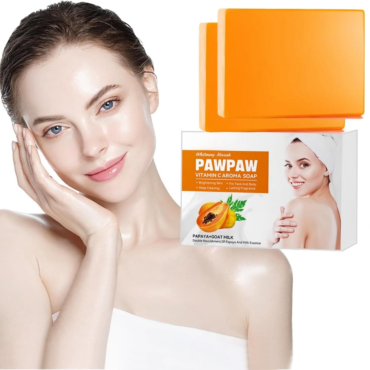 Kojic Acid Dipalmitate Soap, Kojic Acid Soap, Kojic Acid Dipalmitate Bar Soap, Dark Spot Correcting Soap for Face - Brightens the Skin Improves Skin Elasticity (2 PCS)