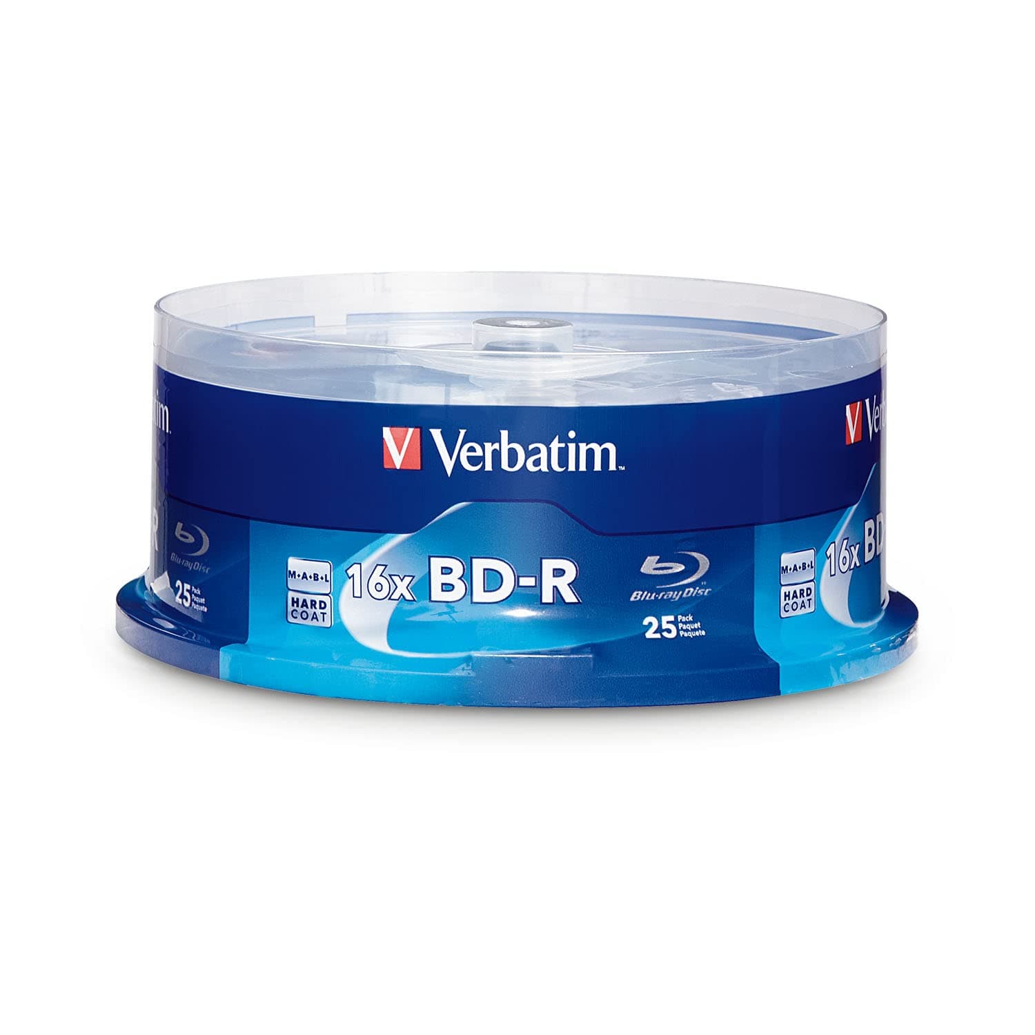BD-R 25GB 16X Blu-ray Recordable Media Disc - Spindle - 97457, Branded, 25 Pack