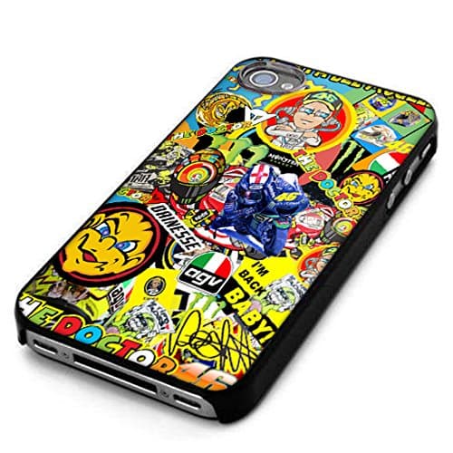 Iphone Case Custom Valentino Rossi VR46 MotoGP Champion Monster Yamaha Stickerbomb Hard Case (Case for iPhone 5 5S)