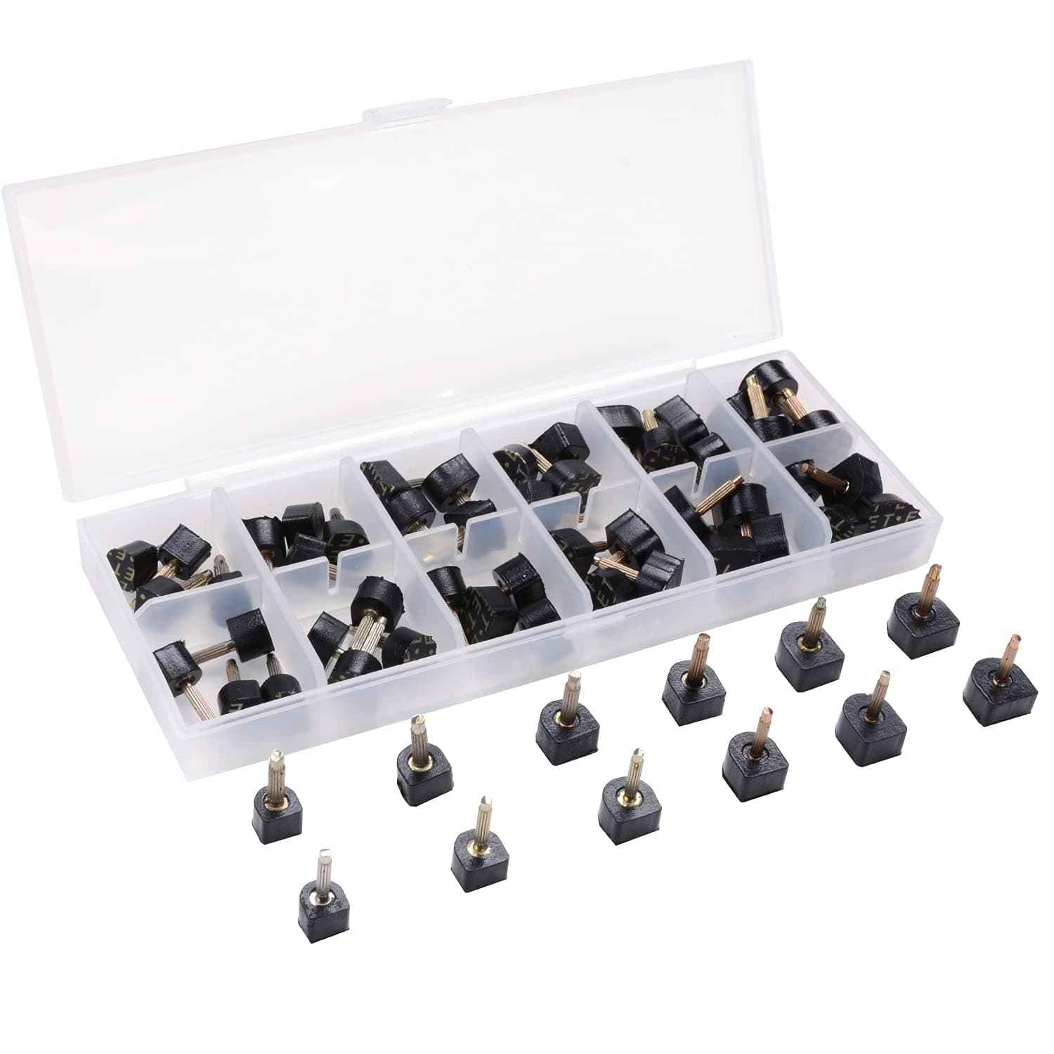 24 Pairs High Heel Replacement Tips Womens Shoes Tips Repair Kit,6 Size,8,/9/10/11/12/12.5mm,U-shape (Black)