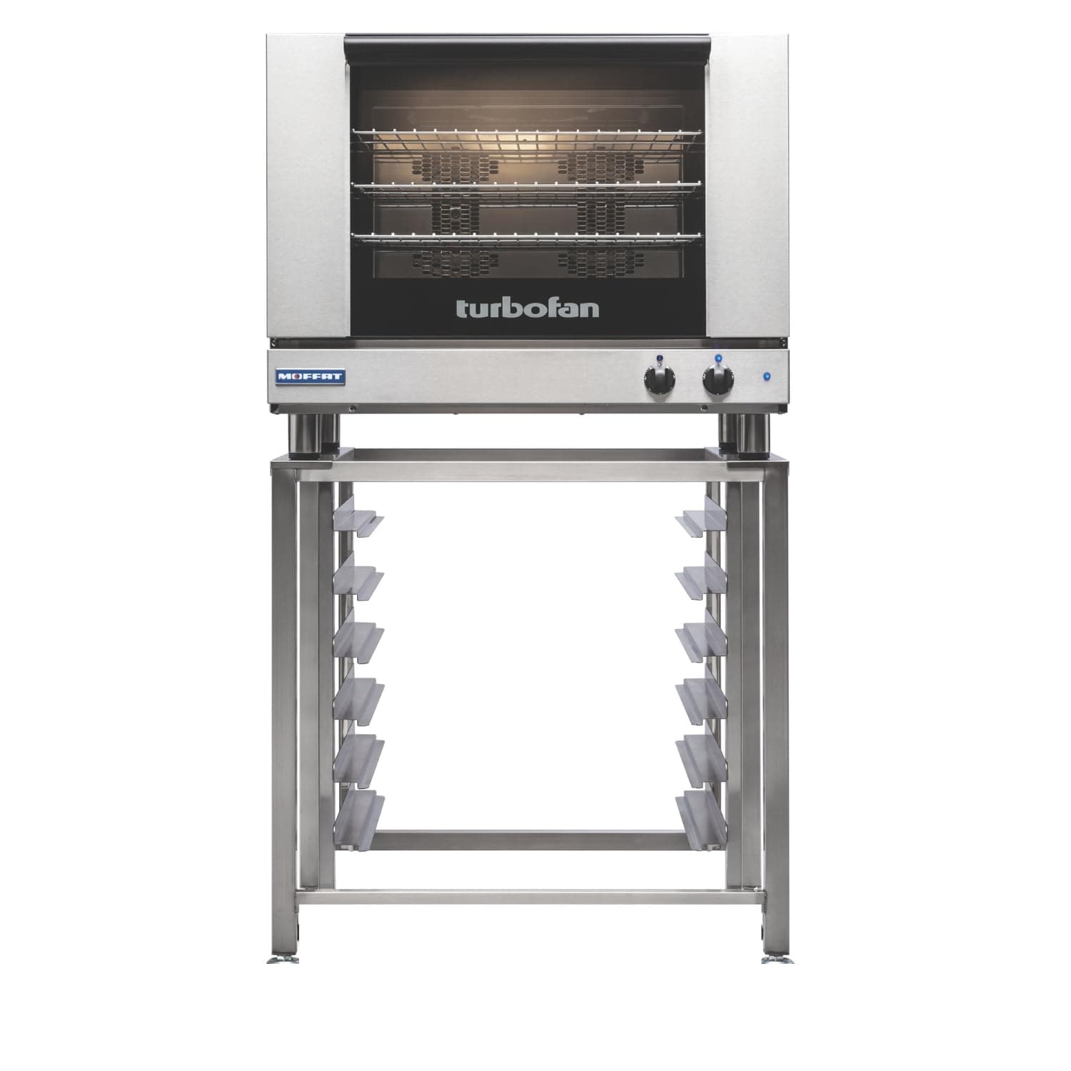 Moffat Turbofan E28 Series Full Size Countertop Electric Convection Oven w/Stand, Single Deck, Manual Control, 208v/50/60/1ph