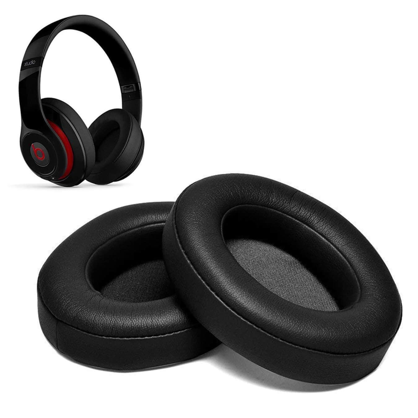 Parzo Replacement Ear Cushions for Beats - Upgraded Earpads Compatible with Beats Studio Wired B0500 / Wireless B0501 / Studio 2.0 and Studio 3.0 Over Ear Headphones ONLY (Studio Black)