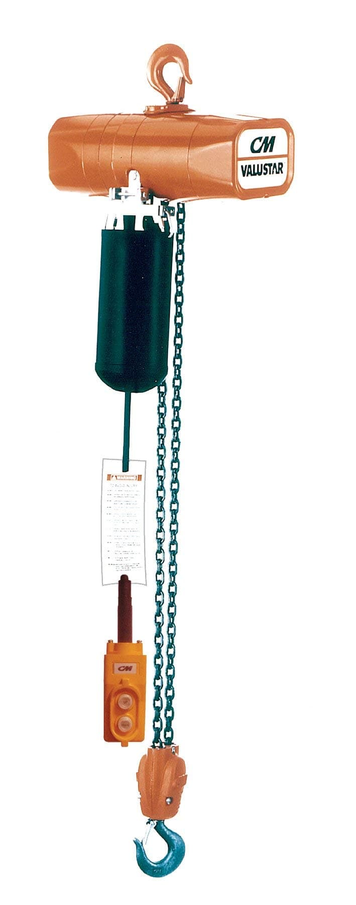 Electric Chain Hoist, Three Phase, Hook Mount, 2 Ton Capacity, 10' Lift, 8 fpm Max Lift Speed, 1-5/16" Hook Opening, 230V