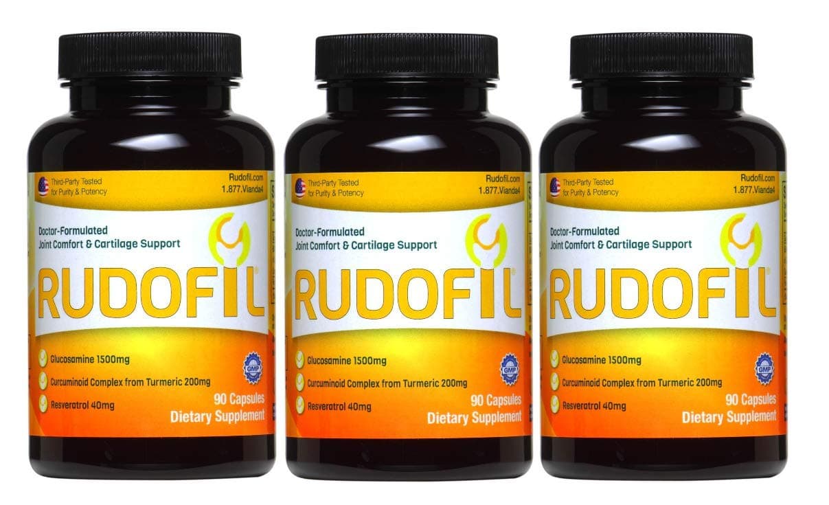 Rudofil® Ultra-Advanced Joint Relief Supplement | Doctor-Formulated for Mobility and Flexibility with Premium Glucosamine, Curcumin from Turmeric Rhizome, and Resveratrol - 270 Capsules