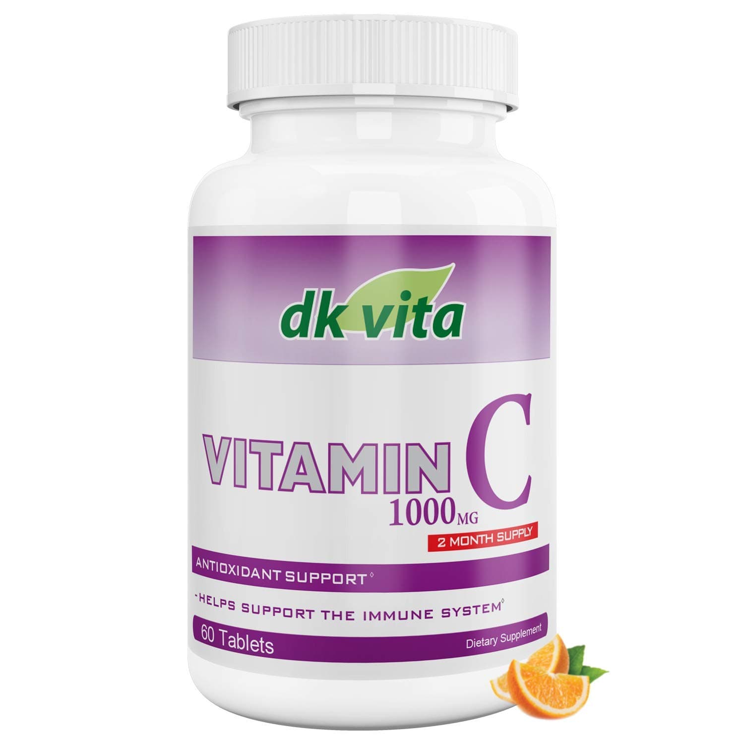 DK Vita Vitamin C 1000 mg – Immune Support – Powerful Antioxidant – Non-GMO – Gluten Free – High Absorption – Two Month Supply – 60 Tablets