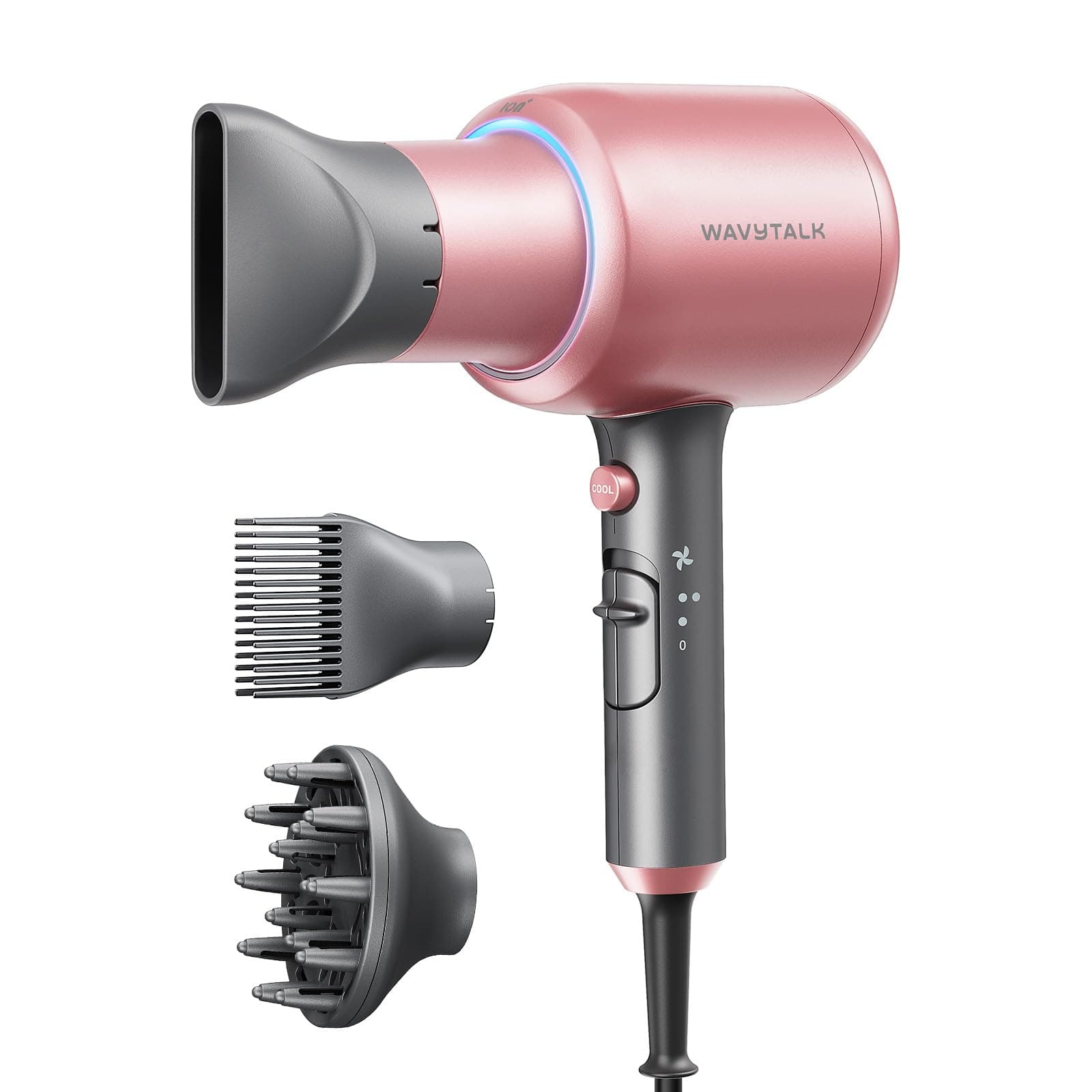 Ionic Hair Dryer Blow Dryer with Diffuser & Comb for Curly Hair Professional 1875W High Power Dryer with Ceramic Technology for Fast Drying as Salon Light and Quiet