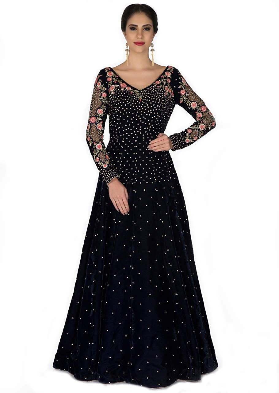 Ethnic Vila semi stichhed gown for women(semi-stiched)