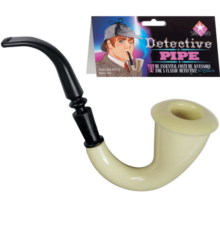 Loftus Star Power Toy Detective Pipe Costume Accessory, Black White, One Size